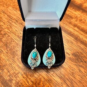 Elegant Silver and Turquoise Earrings